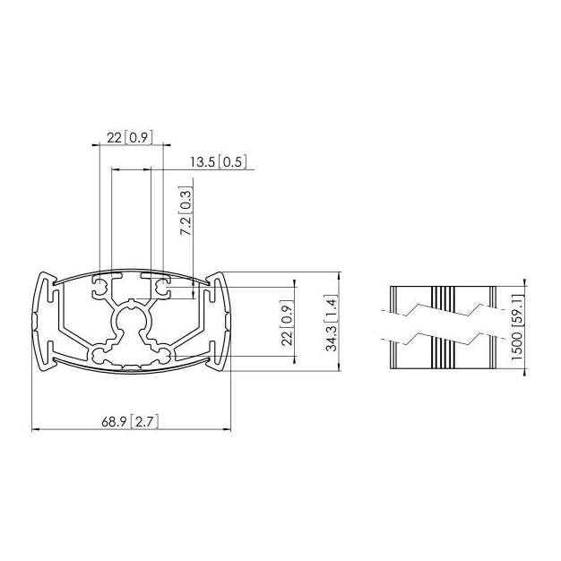 Додаткова труба Vogel's Prof PUC2315 Silver Black