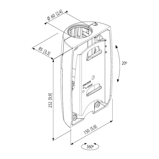 Поворотний елемент Vogel's Prof PFA9001 Silver Поворотний елемент Vogel's Prof PFA9001 Silver