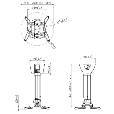 Стельовий кронштейн Vogel's Prof PPC1540 Silver