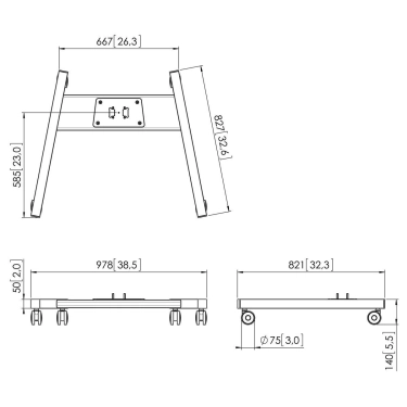 Пересувна основа Vogel's Prof PFT8520 Silver