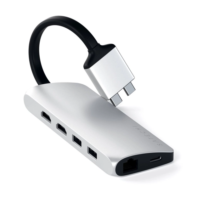 Адаптер Satechi Aluminum Type-C Dual Multimedia Adapter Silver (ST-TCDMMAS)