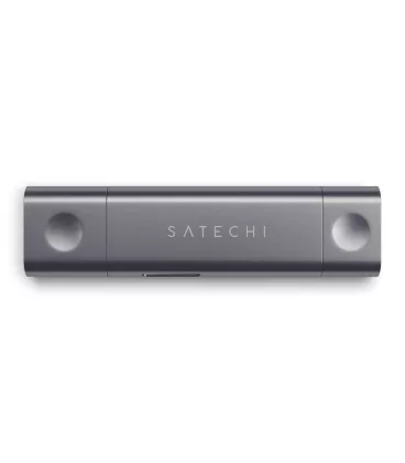 Адаптер Satechi Aluminum Type-C USB 3.0 та Micro/SD Card Reader Space Gray (ST-TCCRAM)