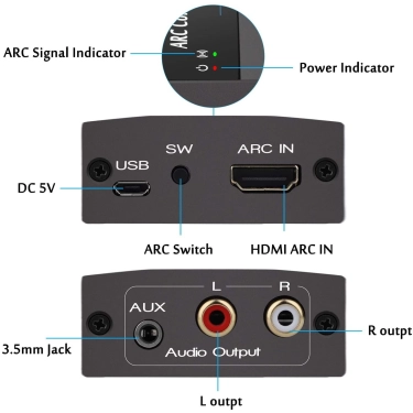Конвертер HDMI ARC в аналогове аудіо AirBase BL-HDMI-ARC