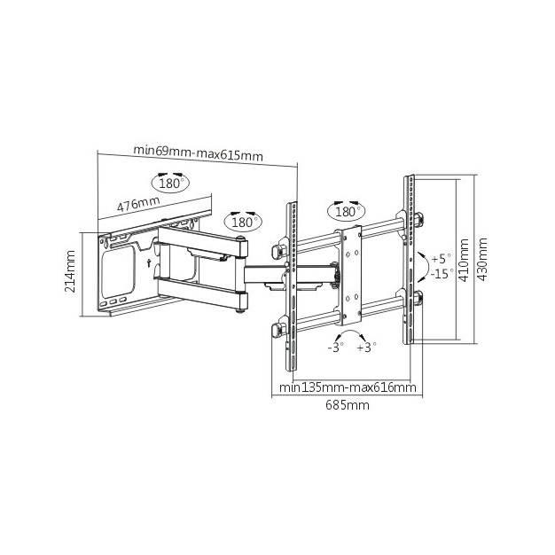 Кронштейн ITECHmount PTRB-77 Black Кронштейн ITECHmount PTRB-77 Black