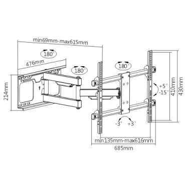Кронштейн ITECHmount PTRB-77 Black