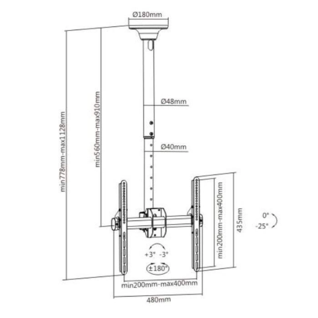 Кронштейн ITECHmount Celb-54S Black Кронштейн ITECHmount Celb-54S Black