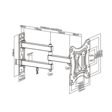 Кронштейн Brateck LPA51-223 Black