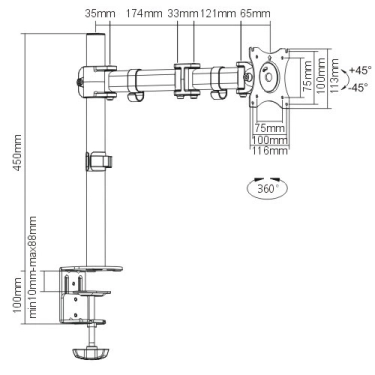 Кронштейн ITECHmount MBS-03F Black