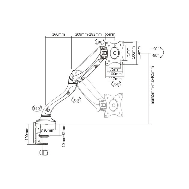 Кронштейн ITECHmount MBSG-02F Black Кронштейн ITECHmount MBSG-02F Black