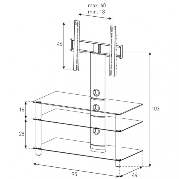 Стійка під телевізор Sonorous NEO 953-B-SLV Стійка під телевізор Sonorous NEO 953-B-SLV
