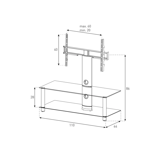 Стійка під телевізор Sonorous NEO 110-B-HBLK Стійка під телевізор Sonorous NEO 110-B-HBLK