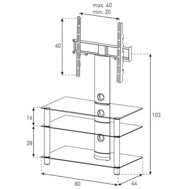 Стійка під телевізор Sonorous NEO 1103-B-HBLK