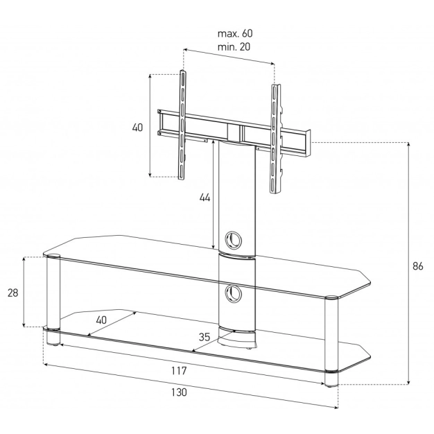 Стійка під телевізор Sonorous NEO 130-B-HBLK Стійка під телевізор Sonorous NEO 130-B-HBLK