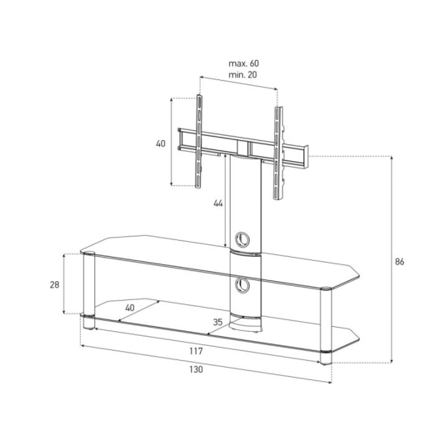 Стійка під телевізор Sonorous NEO 130-С-SLV