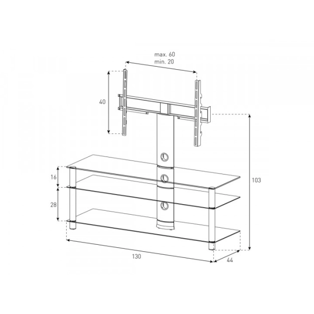 Стійка під телевізор Sonorous NEO 1303-B-SLV Стійка під телевізор Sonorous NEO 1303-B-SLV