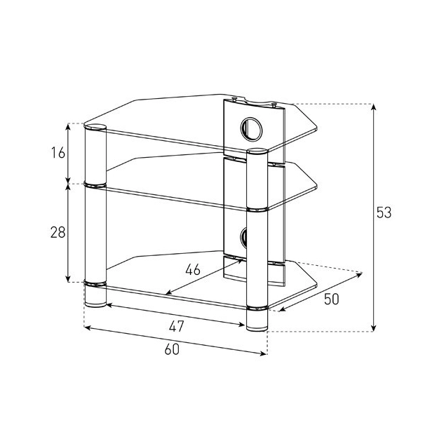 Стійка під Hi-Fi компоненти Sonorous RX 2130-B-SLV
