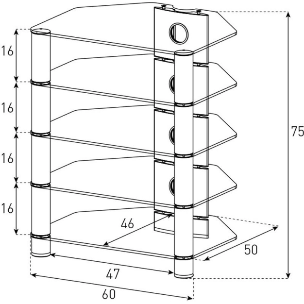 Стійка під Hi-Fi компоненти Sonorous RX 2150-B-HBLK