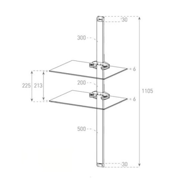 Полиця під телевізор Sonorous PLASMA PL 2620-B-HBLK