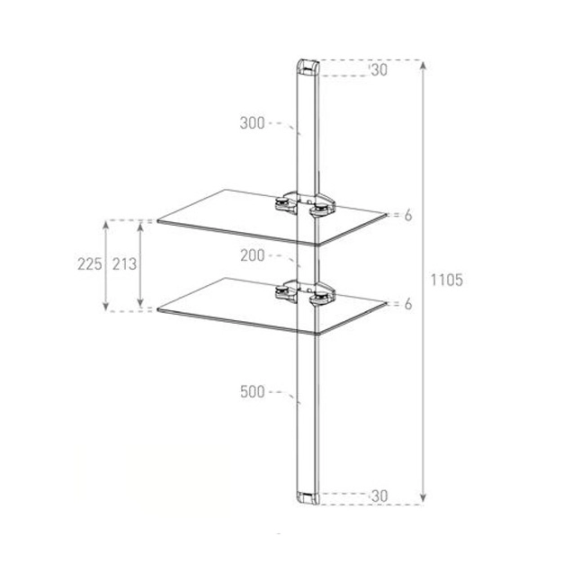 Полиця під телевізор Sonorous PLASMA PL 2620-B-SLV