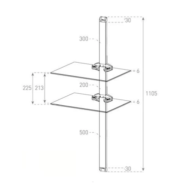 Полиця під телевізор Sonorous PLASMA PL 2620-B-SLV