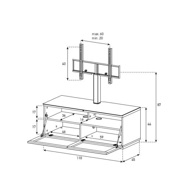 Стійка під телевізор Sonorous STUDIO STA 111I-BLK-BLK-BS