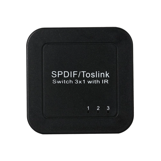 Комутатор AirBase LT-SW31OPT оптичного SPDIF/TosLink сигналу 3x1, з пультом управління