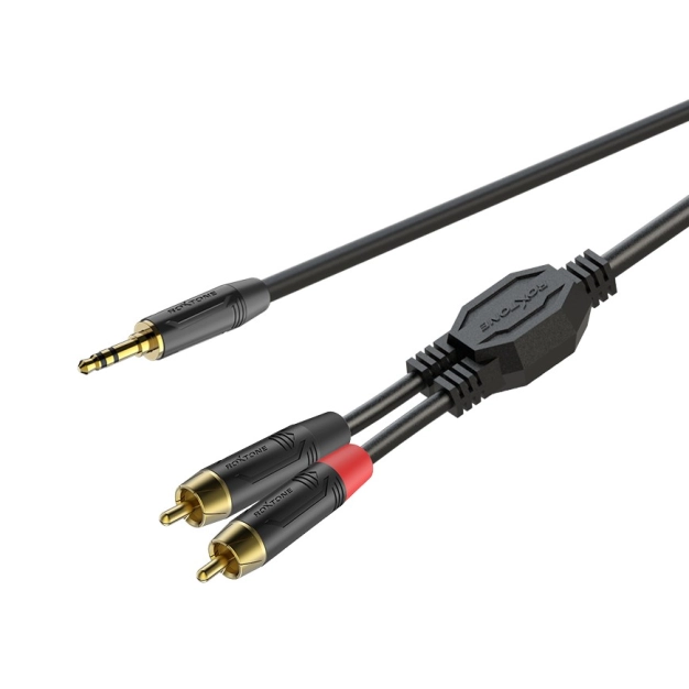 Готовый аудиокабель Roxtone GPTC140L1.5 3.5 мм Stereo-2RCA 1.5 м