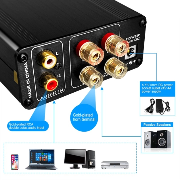 Цифровий стерео підсилювач FX-Audio FX-502SPRO 2 х 80 Вт / 4 Ом Black