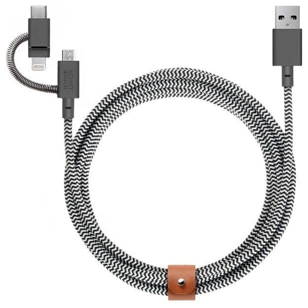 Кабель Native Union Belt Cable Universal Zebra (2 m) (BELT-ULC-ZEB-NP)