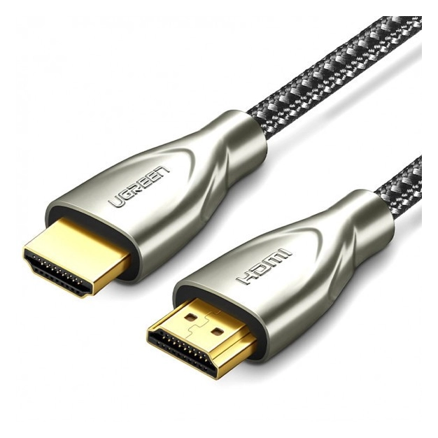 Кабель UGREEN HD131 HDMI to HDMI, 1 m, v2.0 UltraHD 4K-3D Braided Nylon Gray