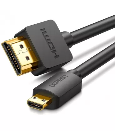 Міжкомпонентний кабель Ugreen HD127 microHDMI to HDMI, v 2.0 UltraHD 4K-3D Black, 1 м 30148
