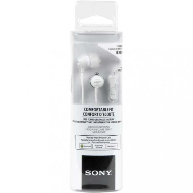 Навушники SONY MDR-EX15AP Mic White