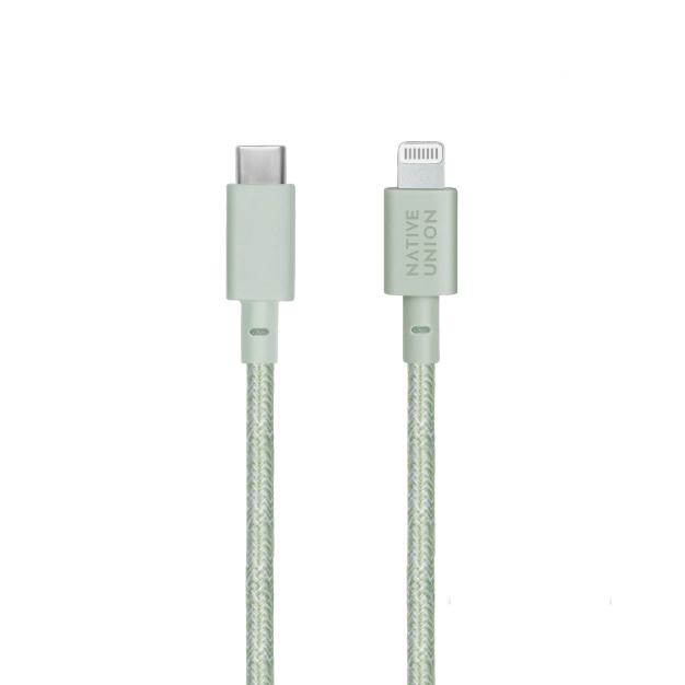Кабель Native Union Belt Cable USB-C to Lightning Sage (1.2 m) (BELT-CL-GRN-2-NP)
