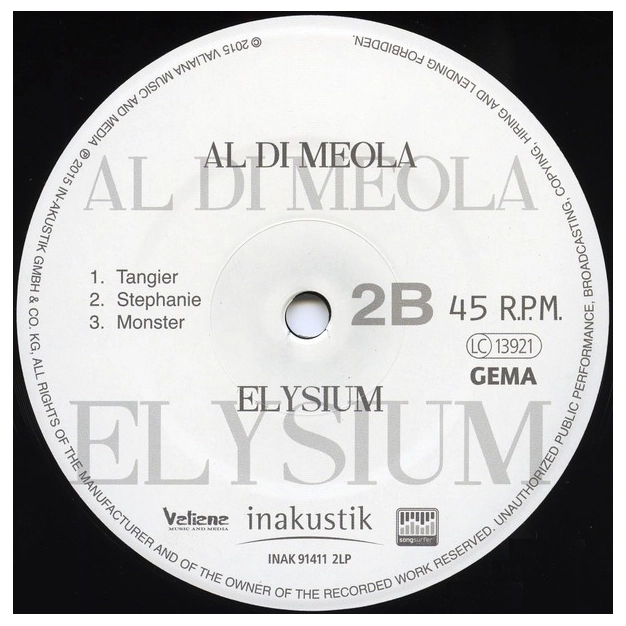 Вініловий диск 2LP Meola, Al Di: Elysium (45 rpm)
