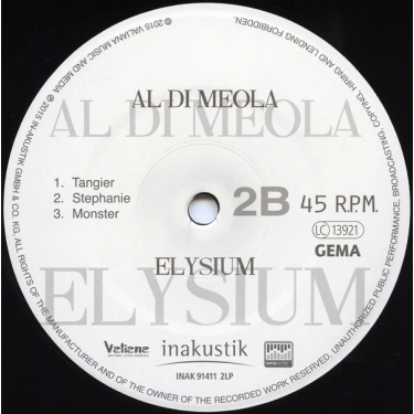 Вініловий диск 2LP Meola, Al Di: Elysium (45 rpm)
