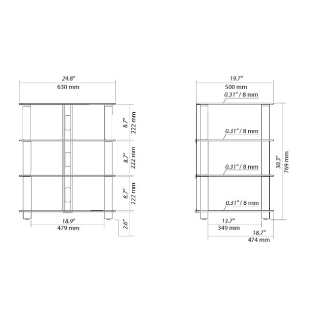 Стійки для Hi-Fi та AV апаратури NorStone Epur 4 Satin Стійки для Hi-Fi та AV апаратури NorStone Epur 4 Satin