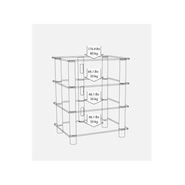 Стійки для Hi-Fi та AV апаратури NorStone Epur 4 Satin Стійки для Hi-Fi та AV апаратури NorStone Epur 4 Satin