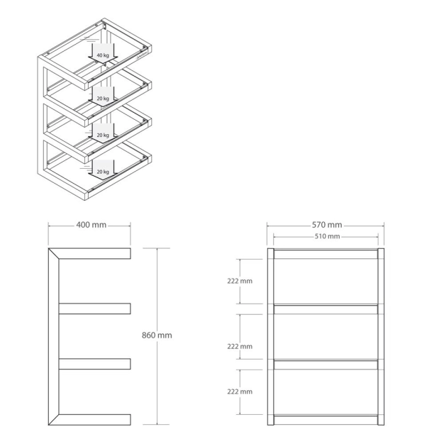 Підставка під апаратуру NorStone ESSE HiFi black/black Підставка під апаратуру NorStone ESSE HiFi black/black