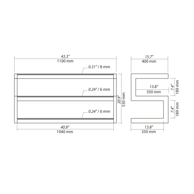 Підставка під ТВ NorStone Esse White-Frosted