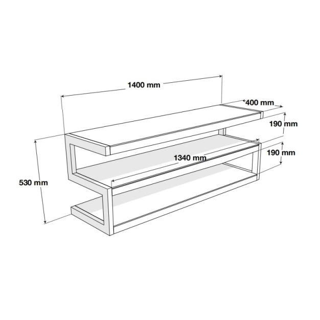 Тумби та підставки під ТВ NorStone Esse 1400mm Black-Black