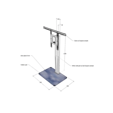 Стійки для ТВ та моніторів NorStone Suspens+ White/Glas