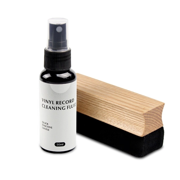 Goka GK-R46 Ash wooden brush record cleaning care kit(2in1)