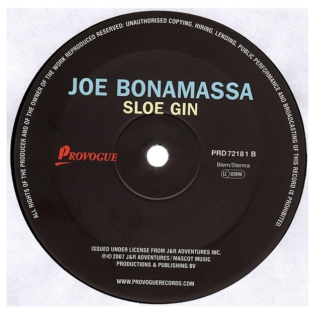 Вініловий диск LP Joe Bonamassa: Sloe Gin - Hq/Ltd (180g)