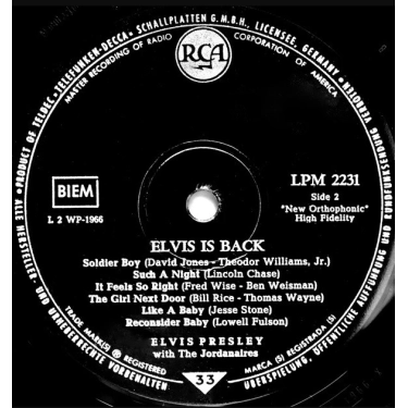 Вініловий диск LP Elvis Presley: Elvis Is Back! - Hq