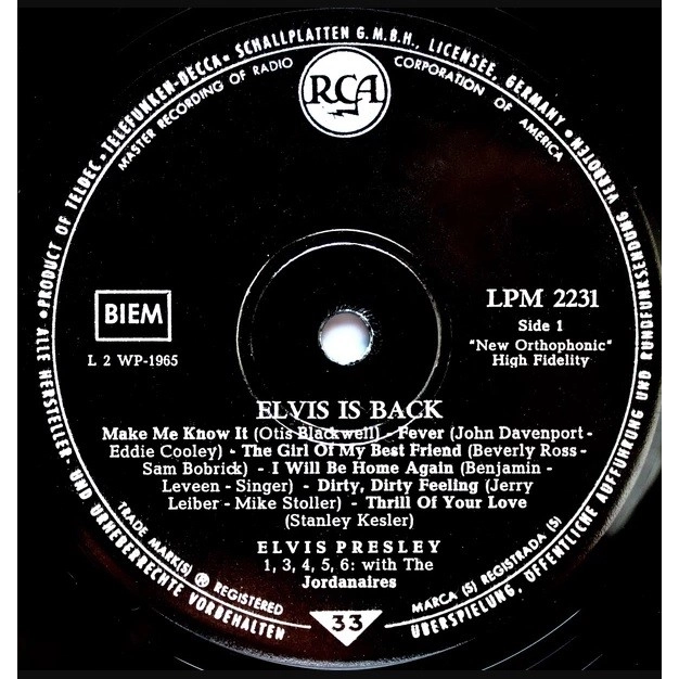 Вініловий диск LP Elvis Presley: Elvis Is Back! - Hq Вініловий диск LP Elvis Presley: Elvis Is Back! - Hq