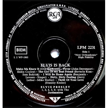 Вініловий диск LP Elvis Presley: Elvis Is Back! - Hq