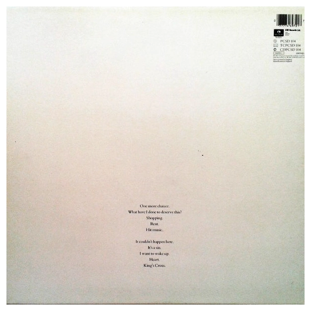 Вініловий диск LP Pet Shop Boys: Actually - Remast