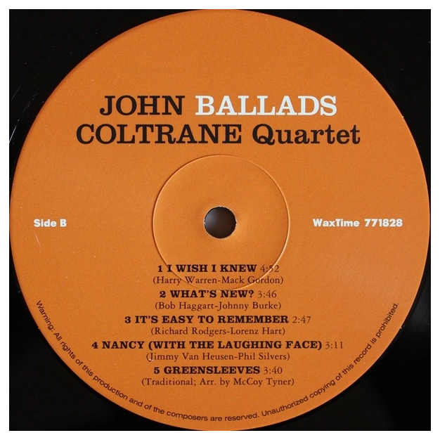 Вініловий диск LP John Coltrane: Ballads