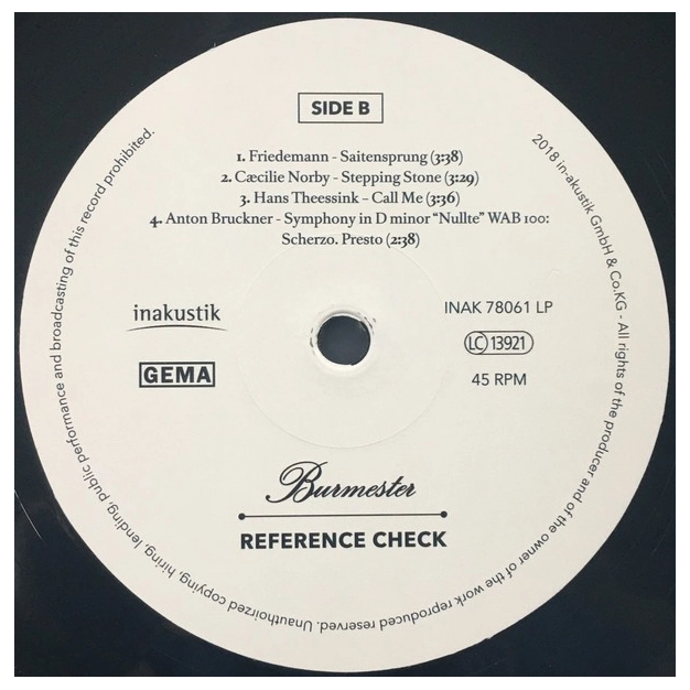 Вініловий диск LP Various Artists: Burmester Reference Check (45 RPM)