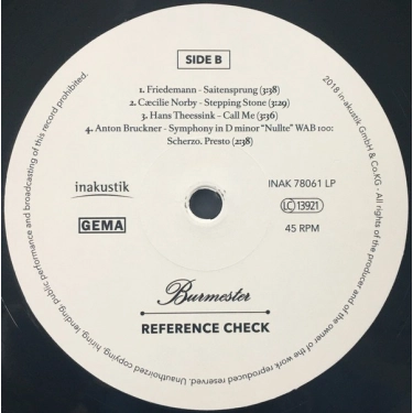 Вініловий диск LP Various Artists: Burmester Reference Check (45 RPM)